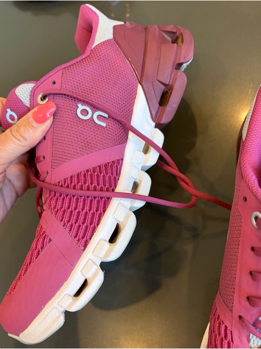 On Running Women's Pink Mesh Cloud Sneakers - Picture 3 of 11